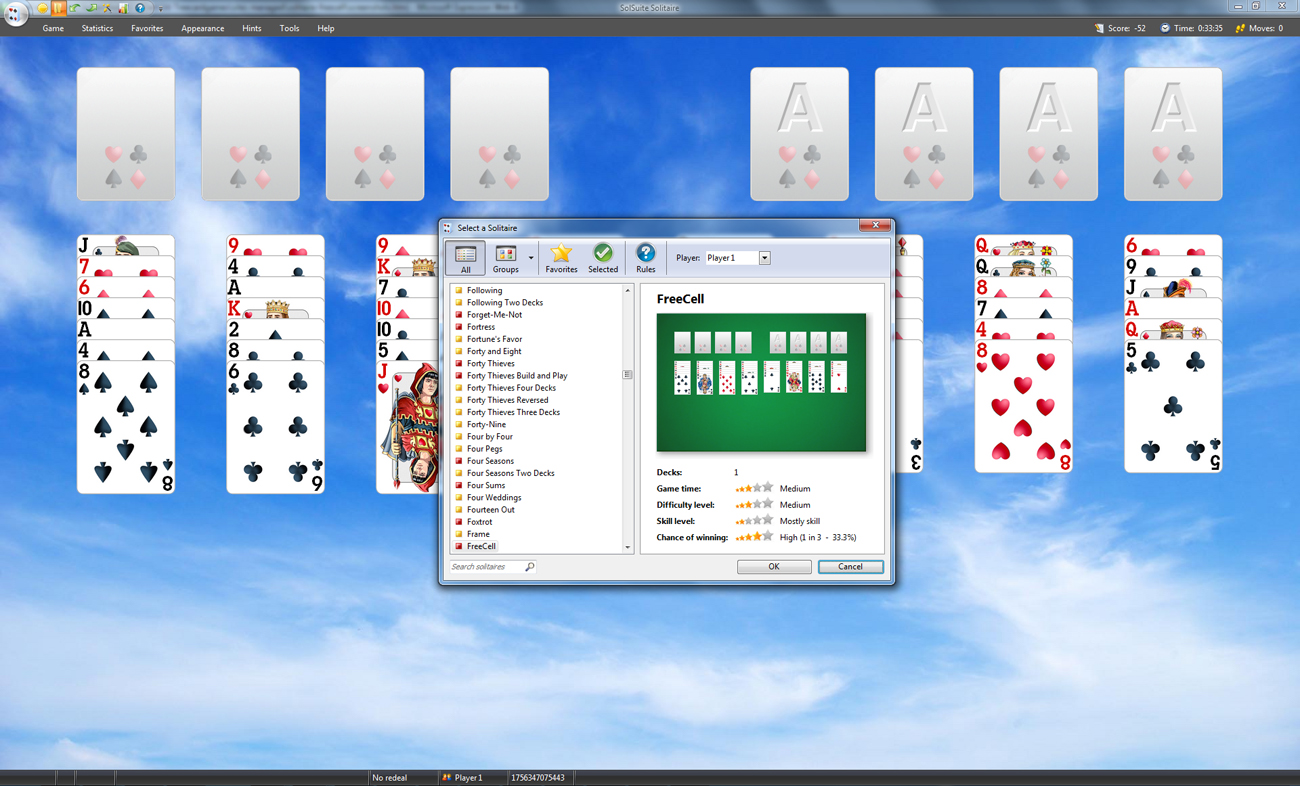 SolSuite Solitaire - Select a Solitaire